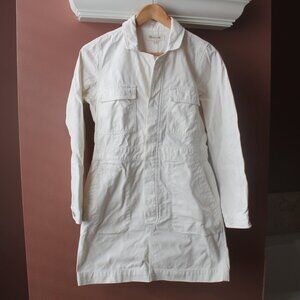 Madewell Cream Signature Coverall Dress Size Small Front Buttons Lots of Pockets